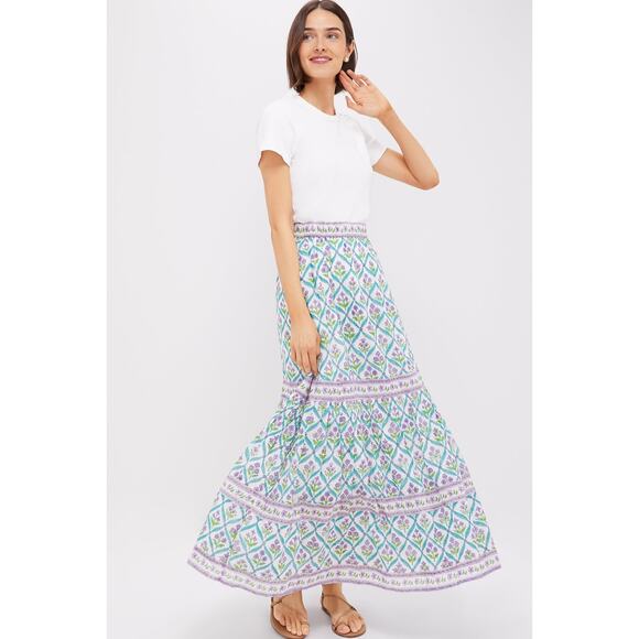 BELL BY ALICIA BELL Turquoise Purple Diamond Sutton Maxi Skirt Size S NWT - Picture 4 of 8